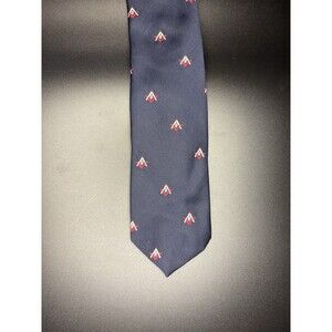 David Ross Tie Freemason Masonic Square Compass Logo USA Made Vintage Necktie